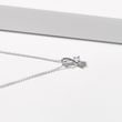 Double Ribbon Diamond Necklace in White Gold