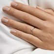 ROSE GOLD CHEVRON RING WITH THREE DIAMONDS - WEDDING RINGS WITH DIAMONDS - WEDDING RINGS