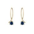 BLUE SAPPHIRE GOLD RIBBON EARRINGS - SAPPHIRE EARRINGS - EARRINGS