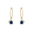 BOUCLES D'OREILLES RUBAN EN OR AVEC SAPHIRS BLEUS - BOUCLES D'OREILLES EN SAPHIR - BOUCLES D'OREILLES