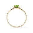 OVAL OLIVINE RING IN YELLOW GOLD - PERIDOT RINGS - 