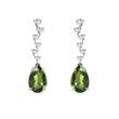 EARRINGS WITH BRILLIANTS AND MOLDAVITE IN WHITE GOLD - MOLDAVITE EARRINGS{% if category.pathNames[0] != product.category.name %} - {% endif %}