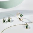 GREEN TOURMALINE AND DIAMOND PENDANT IN YELLOW GOLD - TOURMALINE NECKLACES - NECKLACES