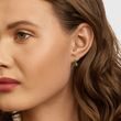 SET AUS HALSKETTE UND OHRRINGEN MIT MOLDAVIT IN GELBGOLD - SCHMUCK SETS EDELSTEINE - SCHMUCK