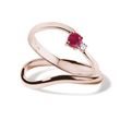 RUBY AND DIAMOND ENGAGEMENT RING SET IN ROSE GOLD - ENGAGEMENT AND WEDDING MATCHING SETS - ENGAGEMENT RINGS