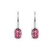 BOUCLES D'OREILLES EN OR BLANC AVEC DIAMANTS ET TOURMALINE - BOUCLES D'OREILLES EN TOURMALINE - BOUCLES D'OREILLES