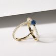 Sapphire engagement ring in yellow gold