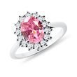 RING MIT ROSA SAPHIR UND DIAMANTEN IN WEISSGOLD - SAPHIRVERLOBUNGSRINGE - VERLOBUNGSRINGE