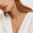 EMERALD CUT RUBY AND DIAMOND PENDANT IN WHITE GOLD - RUBY NECKLACES - NECKLACES