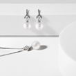 ELEGANT DIAMOND AND PEARL JEWELLERY SET MADE OF WHITE GOLD - JEWELLERY SETS - FINE JEWELLERY