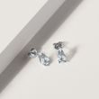 BOUCLES D'OREILLES AVEC AIGUES-MARINES ET DIAMANTS - BOUCLES D'OREILLES EN AIGUE-MARINE - BOUCLES D'OREILLES