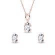 ROSE GOLD NECKLACE AND EARRING SET WITH DIAMONDS - DIAMOND SETS - FINE JEWELRY