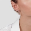 Flower-shaped diamond earrings in white gold