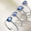 LUXE CEYLON SAPPHIRE AND DIAMOND ENGAGEMENT RING - SAPPHIRE ENGAGEMENT RINGS - ENGAGEMENT RINGS
