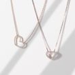 Heart-shaped diamond necklace in rose gold