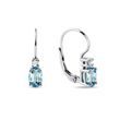 OVAL TOPAZ AND DIAMOND EARRINGS IN WHITE GOLD - TOPAZ EARRINGS - EARRINGS