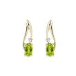 Olivine and diamond earrings in yellow gold