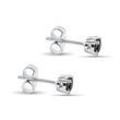 BOUCLES D'OREILLES EN OR BLANC AVEC DIAMANTS NOIRS - PUCES D'OREILLES EN DIAMANT - BOUCLES D'OREILLES