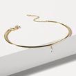 DIAMOND BANGLE CHAIN BRACELET IN YELLOW GOLD - DIAMOND BRACELETS - BRACELETS