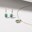 EARRINGS WITH EMERALDS AND DIAMONDS - EMERALD EARRINGS - EARRINGS