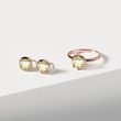 BOUCLES D'OREILLES EN OR ROSE AVEC QUARTZ CITRON - BOUCLES D'OREILLES AVEC GEMMES - BOUCLES D'OREILLES