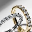 ETERNITY AND SHINY FINISH GOLD WEDDING RING SET - YELLOW GOLD WEDDING SETS - WEDDING RINGS