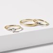 DIAMOND AND SATIN FINISH GOLD WEDDING RING SET - YELLOW GOLD WEDDING SETS - WEDDING RINGS