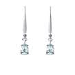 AQUAMARINE DROP EARRINGS IN WHITE GOLD - AQUAMARINE EARRINGS - EARRINGS