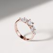 BAGUE SERTIE DE DIAMANTS EN OR ROSE - BAGUES DE FIANÇAILLES EN DIAMANT - BAGUES DE FIANÇAILLES