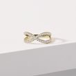 BAGUE DOUBLE ANNEAU EN OR JAUNE SERTIE DE DIAMANTS - BAGUES EN DIAMANT - BAGUES