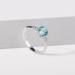 TOPAZ AND DIAMOND RING IN WHITE GOLD - TOPAZ RINGS - RINGS