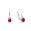 BOUCLES D'OREILLES PENDANTES AVEC RUBIS ET DIAMANTS EN OR BLANC - BOUCLES D'OREILLES EN RUBIS - BOUCLES D'OREILLES