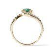 Emerald and diamond ring in 14k yellow gold