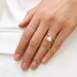 RING MIT PERLE UND KETTE AUS GELBGOLD - PERLEN RINGE - PERLEN