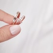 BAGUE AVEC DIAMANTS EN OR ROSE 14K - ALLIANCES DE MARIAGE FEMMES - 