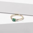 EMERALD AND DIAMOND RING IN YELLOW GOLD - EMERALD RINGS - RINGS