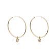 BEZEL SET DIAMOND HOOP EARRINGS IN GOLD - DIAMOND EARRINGS - EARRINGS