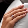 BAGUE DE FIANÇAILLES DE LUXE AVEC SAPHIR DE CEYLAN ET DIAMANTS - BAGUES DE FIANÇAILLES EN SAPHIR - BAGUES DE FIANÇAILLES