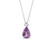 AMETHYST AND DIAMOND NECKLACE IN WHITE GOLD - AMETHYST NECKLACES - NECKLACES