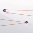 NECKLACE OF ROSE GOLD WITH AMETHYST - AMETHYST NECKLACES - 