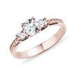 LUXURY ROSE GOLD ENGAGEMENT RING WITH DIAMONDS - DIAMOND ENGAGEMENT RINGS - ENGAGEMENT RINGS