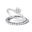 LAB GROWN AND NATURAL DIAMOND BRIDAL RING SET IN WHITE GOLD - ENGAGEMENT AND WEDDING MATCHING SETS - ENGAGEMENT RINGS