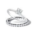ENSEMBLE D'ÉNERGIES EN OR BLANC AVEC LG ET DIAMANTS NATURELS - BAGUE DE FIANÇAILLES ET ALLIANCE ASSORTIES - BAGUES DE FIANÇAILLES
