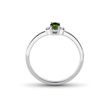 MOLDAVITE AND SIDE DIAMOND RING IN WHITE GOLD - MOLDAVITE RINGS - RINGS