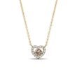 CHAMPAGNE AND WHITE DIAMOND HEART NECKLACE IN YELLOW GOLD - DIAMOND NECKLACES - NECKLACES