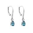 TOPAZ AND DIAMOND TEARDROP EARRINGS IN WHITE GOLD - TOPAZ EARRINGS - EARRINGS