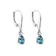 BOUCLES D'OREILLES PENDANTES EN OR BLANC AVEC TOPAZES ET DIAMANTS - BOUCLES D'OREILLES EN TOPAZE - BOUCLES D'OREILLES