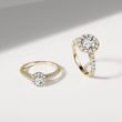 HALO RING AUS 14KT GELBGOLD MIT DIAMANT - RINGE MIT LAB GROWN DIAMANTEN - VERLOBUNGSRINGE