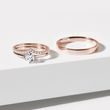 ALLIANCES EN OR ROSE, BAGUE CHEVRON AVEC DIAMANTS - ENSEMBLE D’ALLIANCES EN OR ROSE - ALLIANCES DE MARIAGE