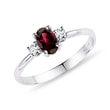 Garnet and diamond ring in 14kt gold